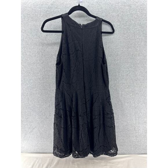 Mossimo Juniors sz L (W sz M) Black Lace Fit & Flare Sheath Dress Wedding Guest - Picture 5 of 8
